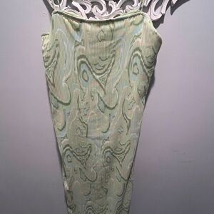 Ronny Kobo Collection Green Patterned Midi Dress